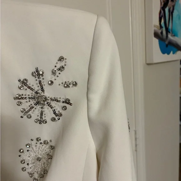 Cinq à Sept White Rumi Shooting Star Blazer size 4 - Picture 8 of 12